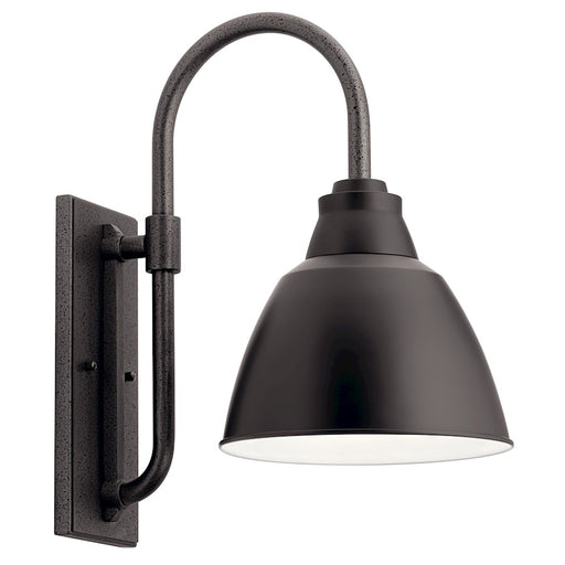 Kichler Pellinord 1-Light Outdoor Wall Sconce | Black Gooseneck | Entryway & Covered Patio | 10.25 x 19 in | Model 49837BK
