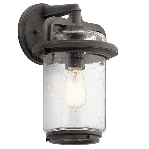 Kichler Andover Medium 14in 1-Light Outdoor Wall Light | Weathered Zinc Steel | Covered Patio & Entryway | 8.75 x 8 x 14 in | Model 49865WZC