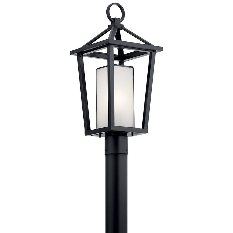 Kichler 1-Light Outdoor Post Lantern | Transitional Black Aluminum/Brass | Driveway & Garden Path | 10 x 22 in | Model 49880BK