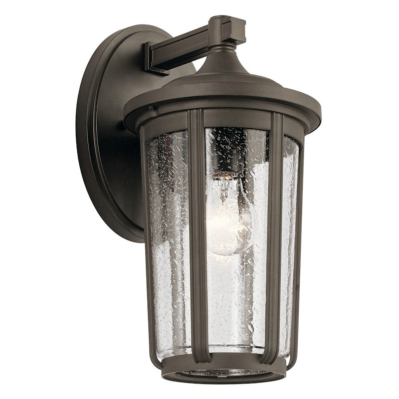 Kichler Fairfield 8in 1-Light Outdoor Wall | Traditional Olde Bronze | Covered Patio & Entryway | 8 x 9 x 14 in | Model 49893OZ