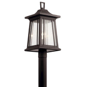 Kichler 1-Light Outdoor Post Light | Mission Rubbed Bronze Aluminum | Garden & Driveway | 10 x 21.5 in | Model 49911RZ