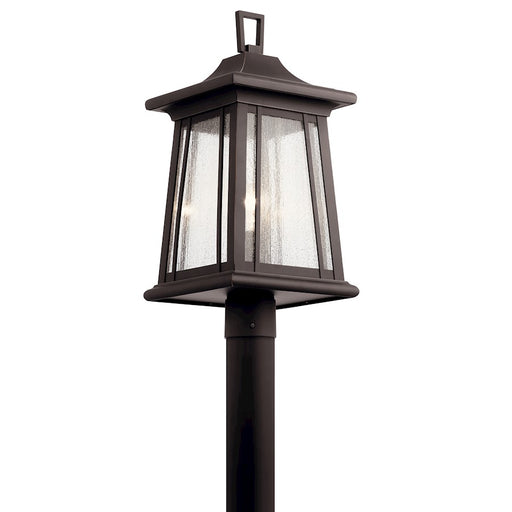 Kichler 1-Light Outdoor Post Light | Mission Rubbed Bronze Aluminum | Garden & Driveway | 10 x 21.5 in | Model 49911RZ