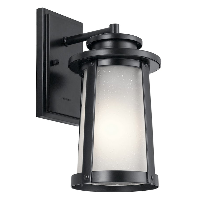 Kichler Harbor Bay 12in 1-Light Outdoor Wall Light | Transitional Black Finish | Covered Porch & Entryway | 6 x 8 x 12 in | Model 49917BK