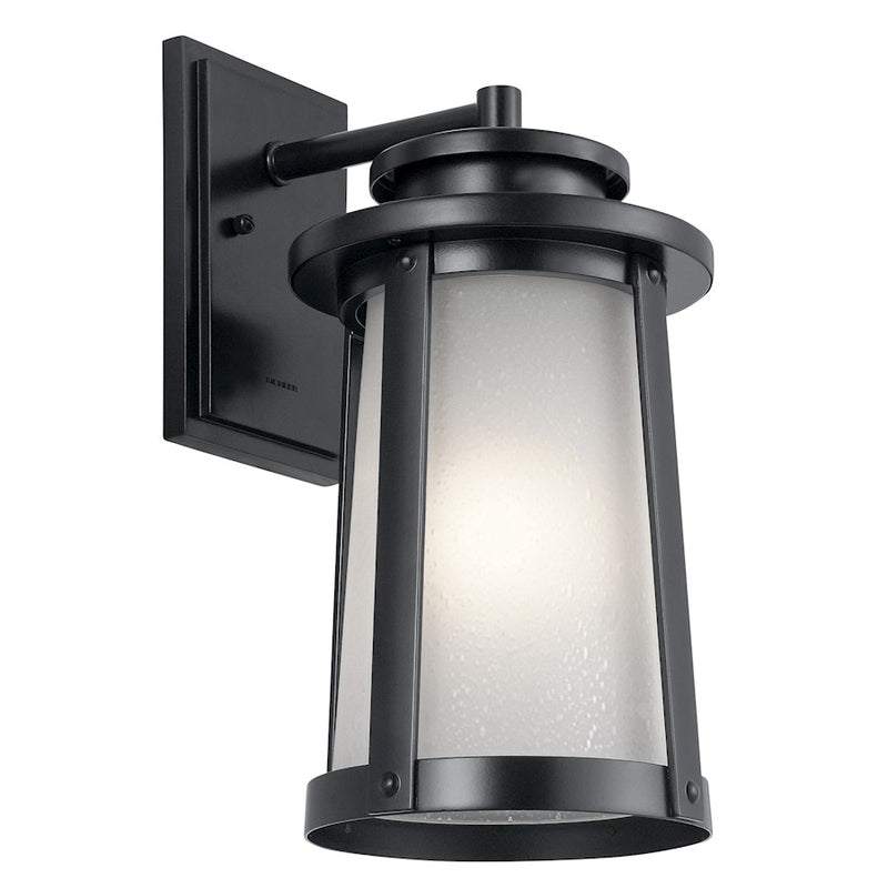 Kichler Harbor Bay 16in 1-Light Outdoor Wall Sconce | Transitional Black Finish | Covered Patio & Entryway | 8 x 10 x 16 in | Model 49918BK
