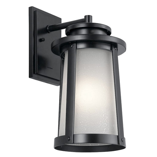 Kichler Harbor Bay 16in 1-Light Outdoor Wall Sconce | Transitional Black Finish | Covered Patio & Entryway | 8 x 10 x 16 in | Model 49918BK