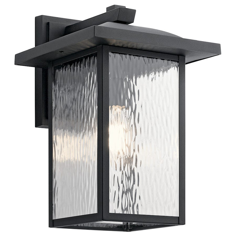 Kichler Capanna 16in 1-Light Outdoor Wall Light | Textured Black Aluminum | Entryway & Patio Wall Light | 12 x 10.5 x 16 in | Model 49926BKT