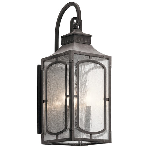 Kichler Bay Village 3-Light Outdoor Wall | Traditional Weathered Zinc | Covered Patio & Entryway | 8 x 10.75 x 23 in | Model 49931WZC
