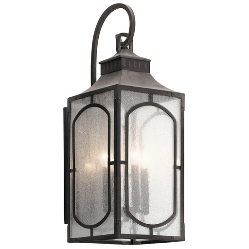 Kichler Bay Village 27in 4-Light Outdoor Wall | Traditional Weathered Zinc | Covered Patios & Entryways | 12 x 10 x 27 in | Model 49932WZC