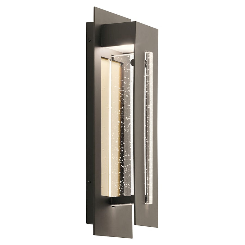 Kichler River Path 17.5in Outdoor Wall LED | Contemporary Olde Bronze | Entryway & Patio Wall Light | 4.5 x 5.5 x 17.5 in | Model 49945OZLED