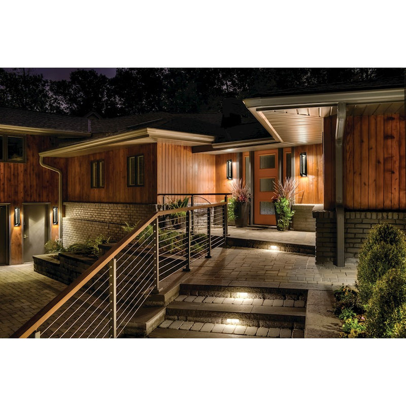Kichler River Path 23in LED Outdoor Wall Light | Contemporary Textured Black | Entryway & Covered Patio | 6 x 4 x 23 in | Model 49946BKTLED