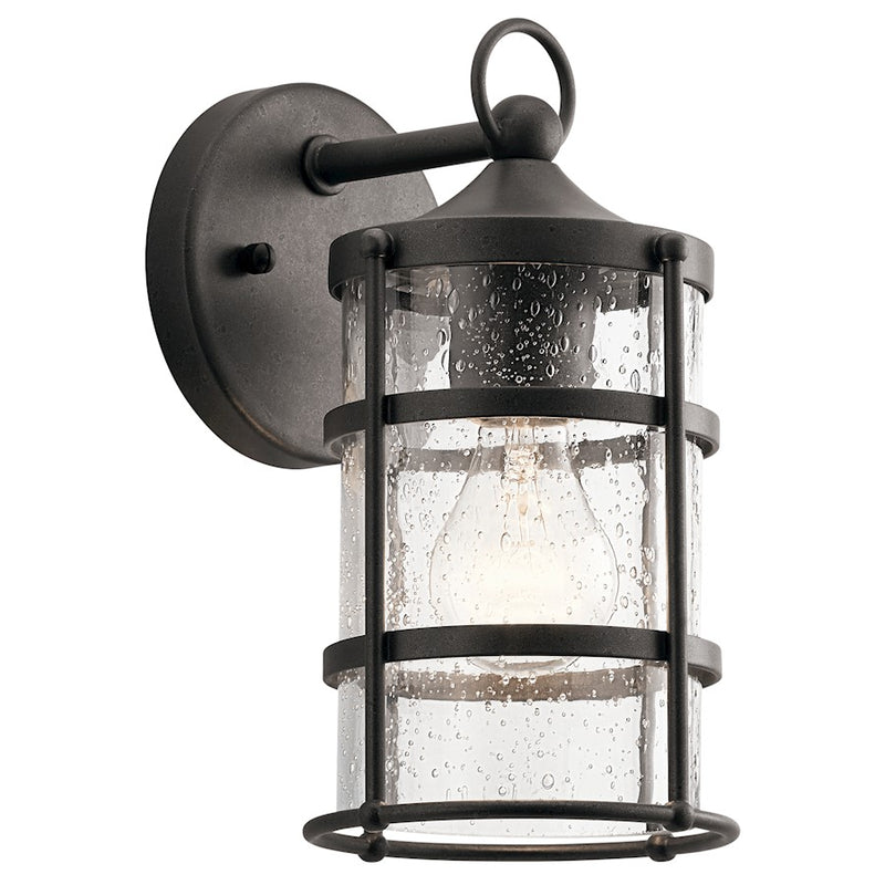 Kichler Mill Lane 6in 1-Light Outdoor Wall Sconce | Anvil Iron | Covered Patio & Entryway | 6 x 7 x 10 in | Model 49960AVI