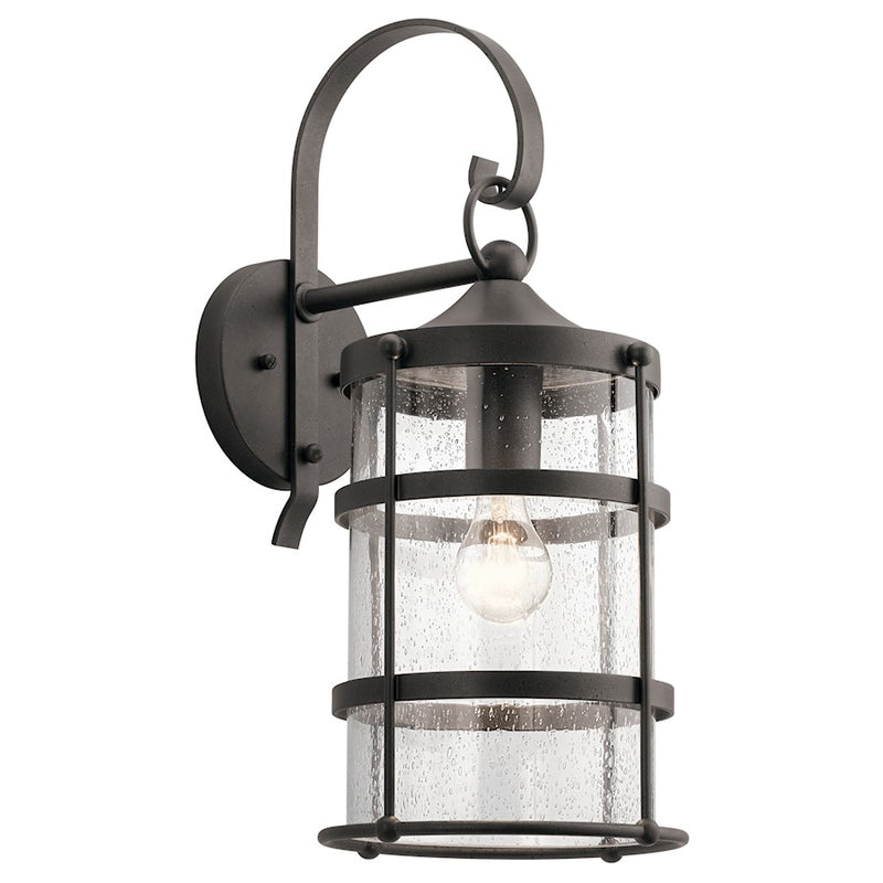 Kichler Mill Lane Large 1-Light Outdoor Wall Light | Transitional Anvil Iron | Wet Location Entry & Patio | 9 x 12 x 21 in | Model 49962AVI