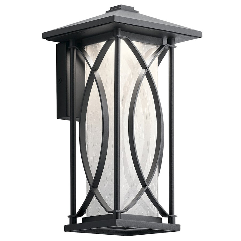 Kichler Ashbern Small Outdoor Wall LED | Transitional Textured Black | Entryway & Covered Patio | 6.5 x 6.75 x 12.75 in | Model 49973BKTLED