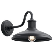 Kichler Allenbury 17in 1-Light Outdoor Wall Sconce | Rustic Textured Black | Covered Patio & Entryway | 17 x 12 x 9 in | Model 49980BKT