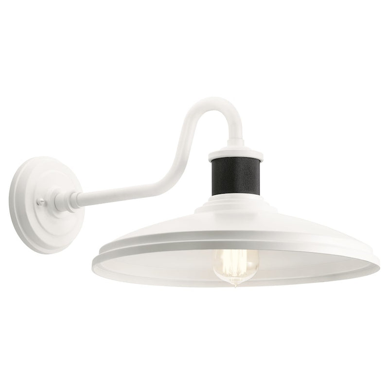 Kichler Allenbury 14in 1-Light Outdoor Wall Sconce | Transitional White EPM | Covered Patio & Entryway | 14 x 9 x 2 in | Model 49981WH