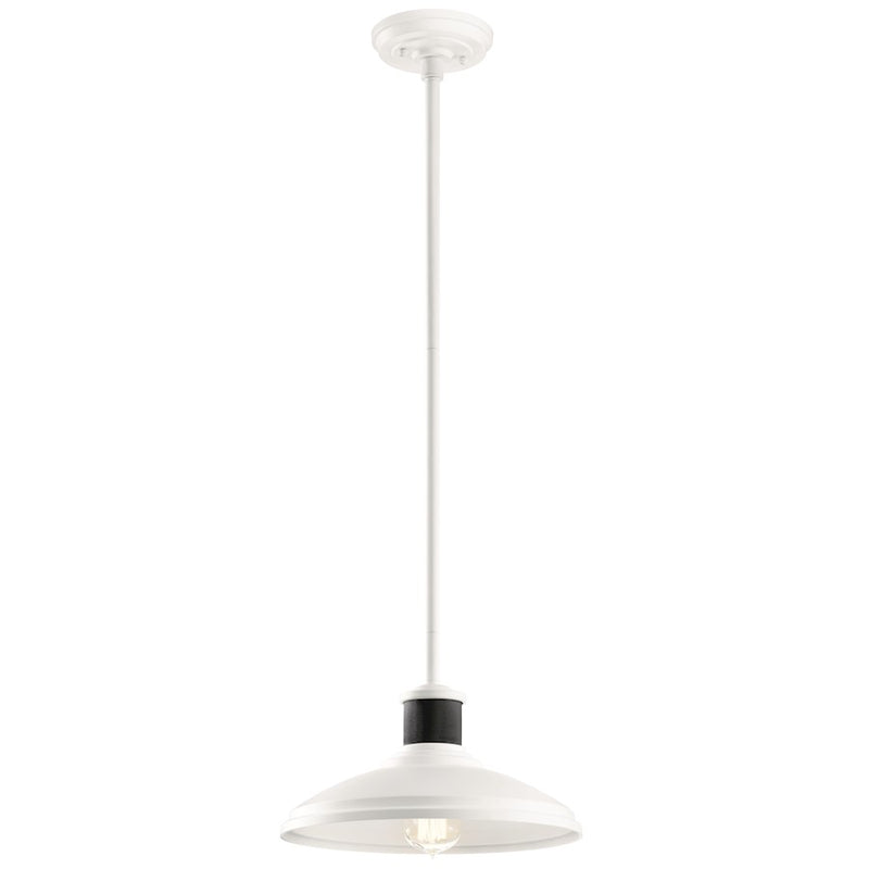 Kichler Allenbury 12in 1-Light Convertible Pendant | Transitional White EPM | Covered Patio & Entryway | 12 x 12 x 8 in | Model 49982WH