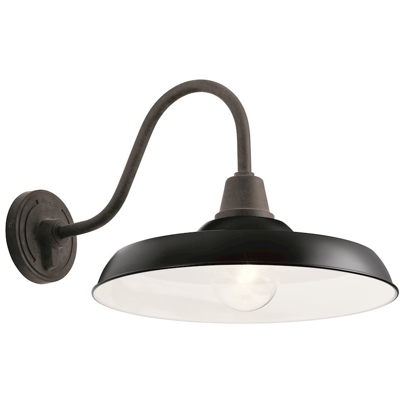 Kichler Pier 16in 1-Light Outdoor Wall Light | Vintage Olde Bronze Aluminum | Covered Patio & Entryway | 16.5 x 16.25 in | Model 49991OZ