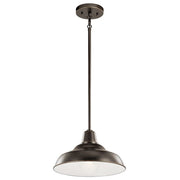 Kichler Pier 12in 1-Light Convertible Pendant | Industrial Olde Bronze Aluminum | Outdoor Covered Patio & Entryway | 12.5 x 11 in | Model 49992OZ