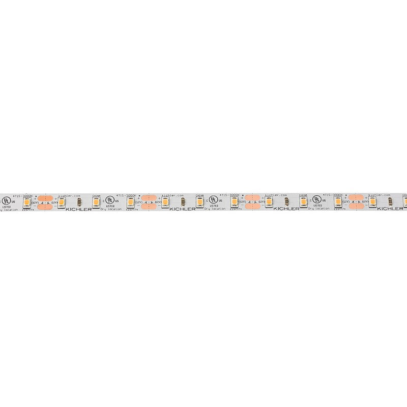 Kichler Dry Standard Output Tape 12V 2700K LED Tape Light 16ft | White PCB | Under Cabinet & Accent Lighting | 192 in L | Model 4T116S27WH