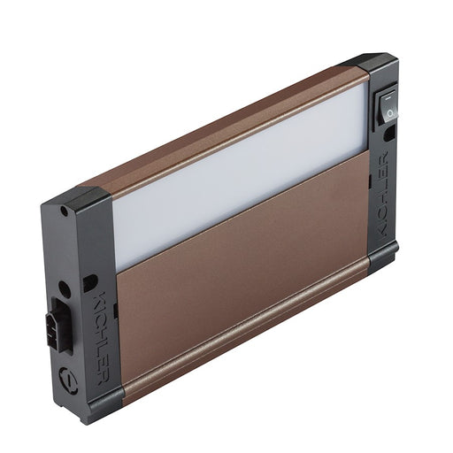 Kichler 4U Series 8in LED Under Cabinet Light | Bronze Textured and Frosted Glass | Kitchen Undercabinet | 177 Lumens, 2700K | Model 4U27K08BZT