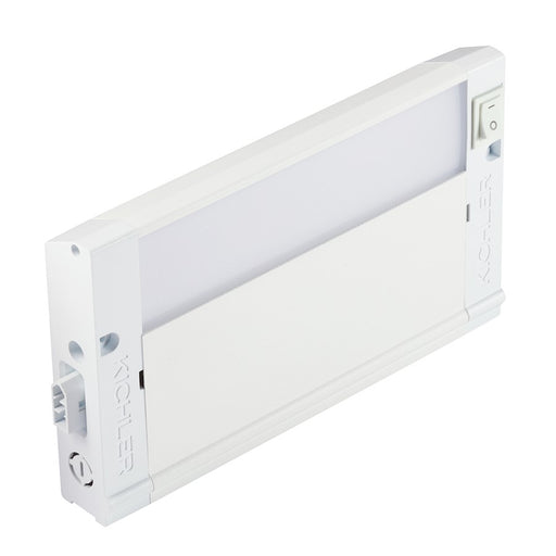 Kichler 4U Series 8in LED Under Cabinet Light | Utilitarian Textured White and Frosted Glass | Kitchen Counter & Desk Task | Model 4U30K08WHT