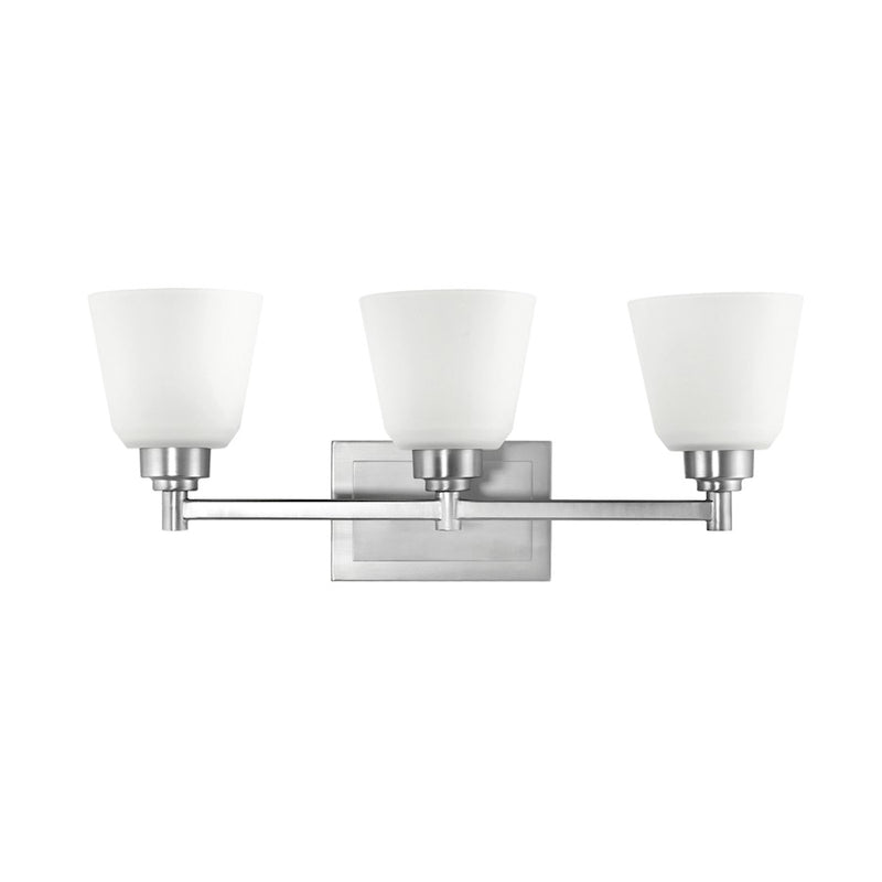 Kichler Berwick 22in 3-Light Bath Vanity Light | Transitional Brushed Nickel and Opal Etched Glass | Bathroom Vanity | 22 x 8 x 8 in | Model 5150NI