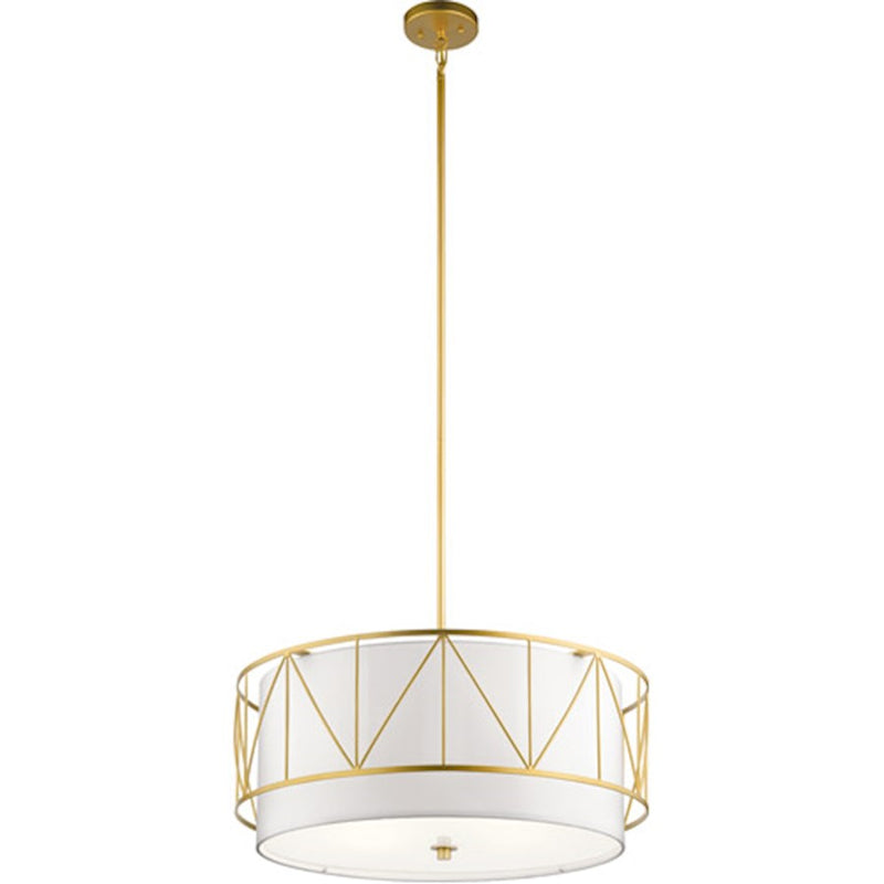 Kichler Birkleigh 18.25in 1-Light Pendant | Classic Gold Steel and Satin Etched Glass | Kitchen Island & Dining Room | 12 x 18.25 in | Model 52073CLG