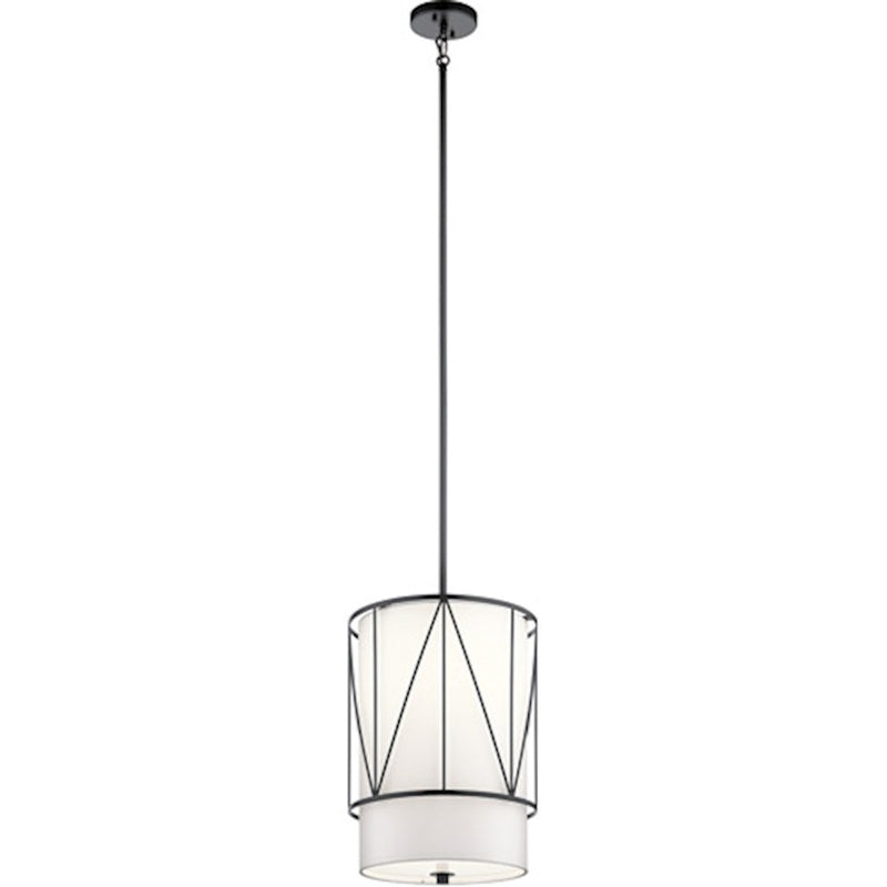 Kichler Birkleigh 18.25in 1-Light Pendant | Classic Gold Steel and Satin Etched Glass | Kitchen Island & Dining Room | 12 x 18.25 in | Model 52073CLG
