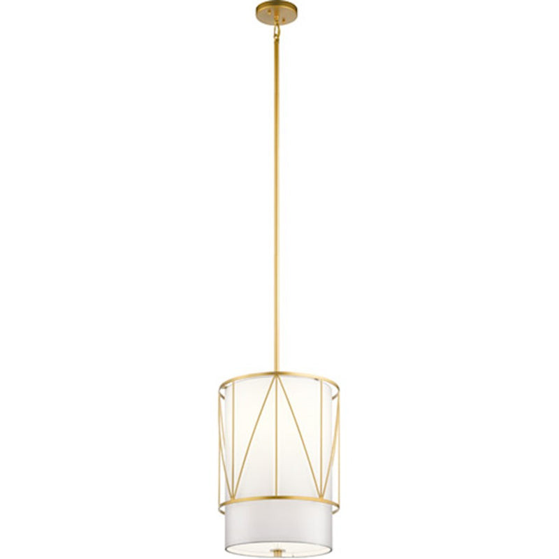 Kichler Birkleigh 18.25in 1-Light Pendant | Classic Gold Steel and Satin Etched Glass | Kitchen Island & Dining Room | 12 x 18.25 in | Model 52073CLG