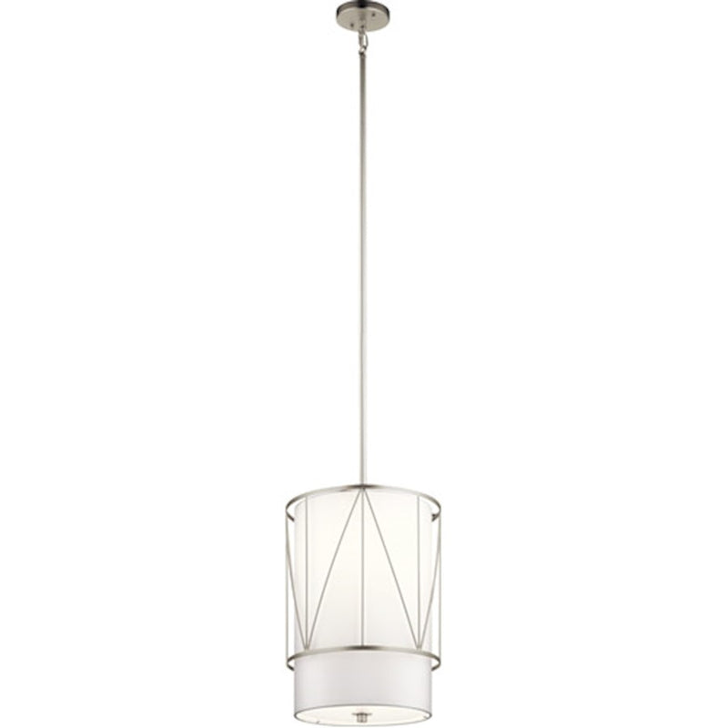Kichler Birkleigh 18.25in 1-Light Pendant | Classic Gold Steel and Satin Etched Glass | Kitchen Island & Dining Room | 12 x 18.25 in | Model 52073CLG