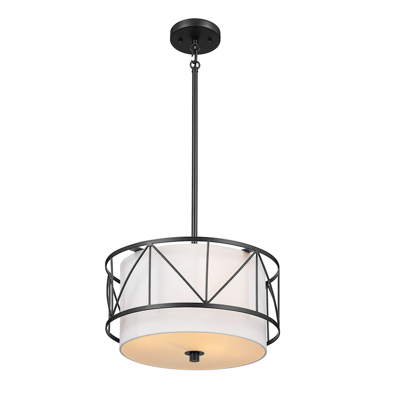 Kichler Birkleigh 10in 3-Light Pendant | Satin Nickel Steel and Black/Classic Gold Accents | Kitchen Island & Dining Room | 10in H | Model 52075SN