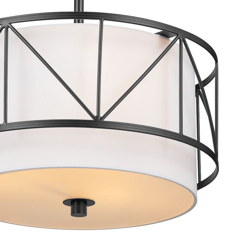 Kichler Birkleigh 10in 3-Light Pendant | Satin Nickel Steel and Black/Classic Gold Accents | Kitchen Island & Dining Room | 10in H | Model 52075SN