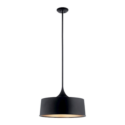 Kichler Elias 15.25in 1-Light Pendant | Mid-Century Modern Black Steel | Kitchen Island & Dining Room | 22 x 15.25 in | Model 52097BK