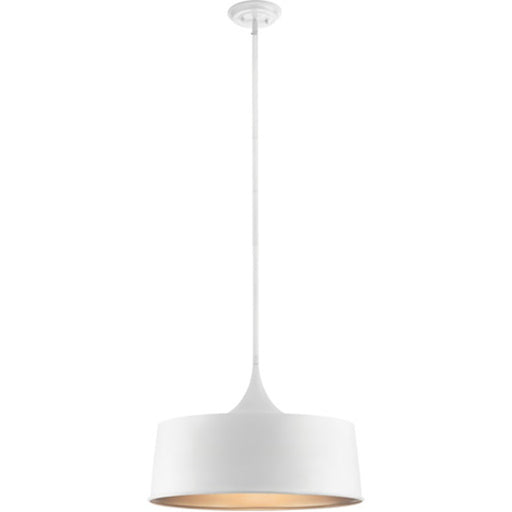 Kichler Elias 22in 1-Light Convertible Pendant | White Steel with Gold Interior | Kitchen Island & Dining Room | 22 x 15 in | Model 52097WH