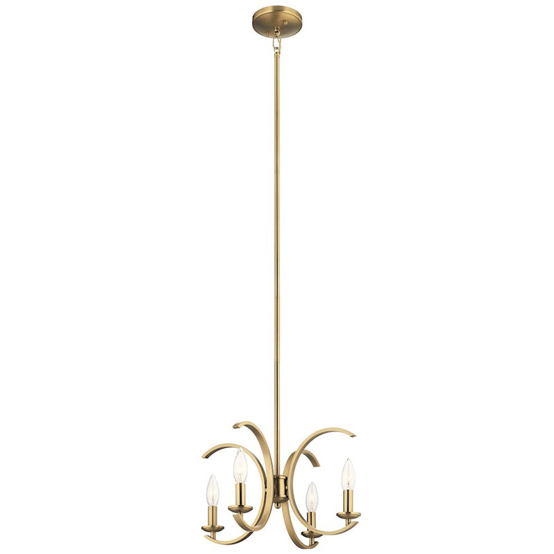 Kichler Cassadee 16in 4-Light Convertible Pendant/Semi Flush | Chrome Steel | Kitchen Island & Dining Room | 16 x 16 x 12.5 in | Model 52119CH