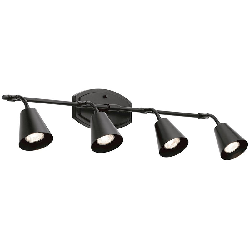 Kichler Sylvia 45in 6-Light Rail Light | Mid-Century Satin Nickel Steel | Kitchen Island & Hallway | 45 x 4.75 x 9.5 in | Model 52130SN