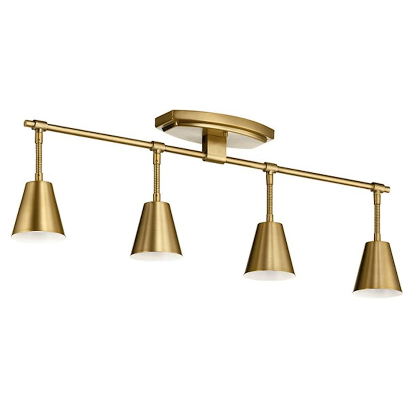 Kichler Sylvia 45in 6-Light Rail Light | Mid-Century Satin Nickel Steel | Kitchen Island & Hallway | 45 x 4.75 x 9.5 in | Model 52130SN