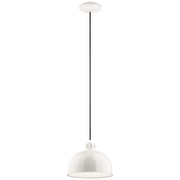 Kichler Zailey 9in 1-Light Pendant | White Steel Dome Shade | Kitchen Island & Dining Room | 11.5 x 9 in | Model 52152WH