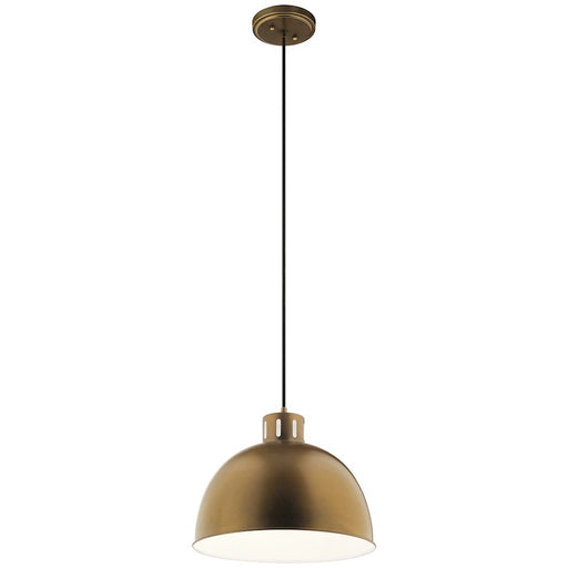 Kichler Zailey 16in 1-Light Pendant | Natural Brass Steel | Kitchen Island & Dining Room | 16 x 12 in | Model 52153NBR