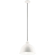Kichler Zailey 12in 1-Light Pendant | Industrial White Steel Dome Shade | Kitchen Island & Dining Room | 16 x 12 in | Model 52153WH