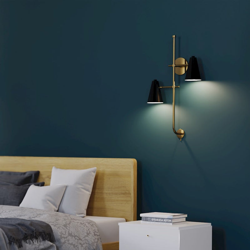Kichler Sylvia 2-Light Wall Sconce | Mid-Century Modern White Metal Shade | Bedroom & Hallway Accent | 18.25 x 30.5 x 6.75 in | Model 52174WH