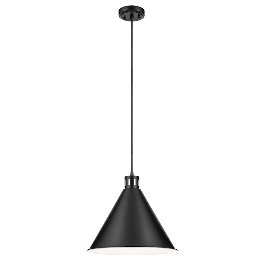 Kichler Zailey 1 Light Cone 14.25" Pendant, Black - 52177BK