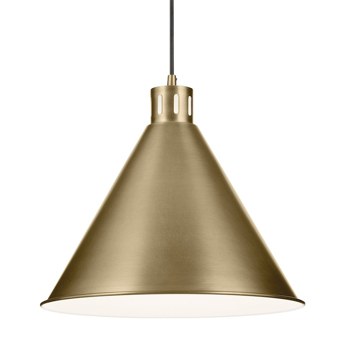 Kichler Zailey 1 Light Cone 14.25" Pendant, Natural Brass