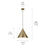 Kichler Zailey 1 Light Cone 14.25" Pendant, Natural Brass