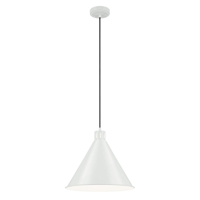 Kichler Zailey 1 Light Cone 14.25" Pendant, White - 52177WH