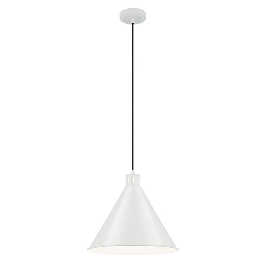 Kichler Zailey 1 Light Cone 14.25" Pendant, White - 52177WH