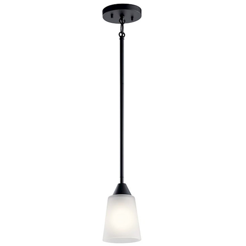 Kichler Skagos 1-Light Mini Pendant | Contemporary Brushed Nickel Steel | Kitchen Island & Dining Room | 5 x 5 x 8 in | Model 52235NI