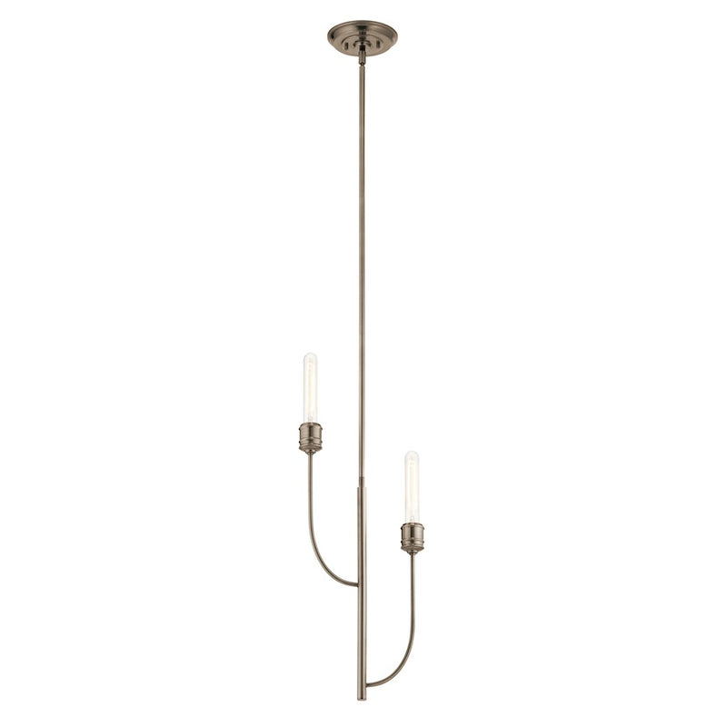 Kichler Hatton 10in 2-Light Pendant | Industrial Satin Bronze Steel | Kitchen Island & Dining Room | 10 x 2 x 30 in | Model 52258SB