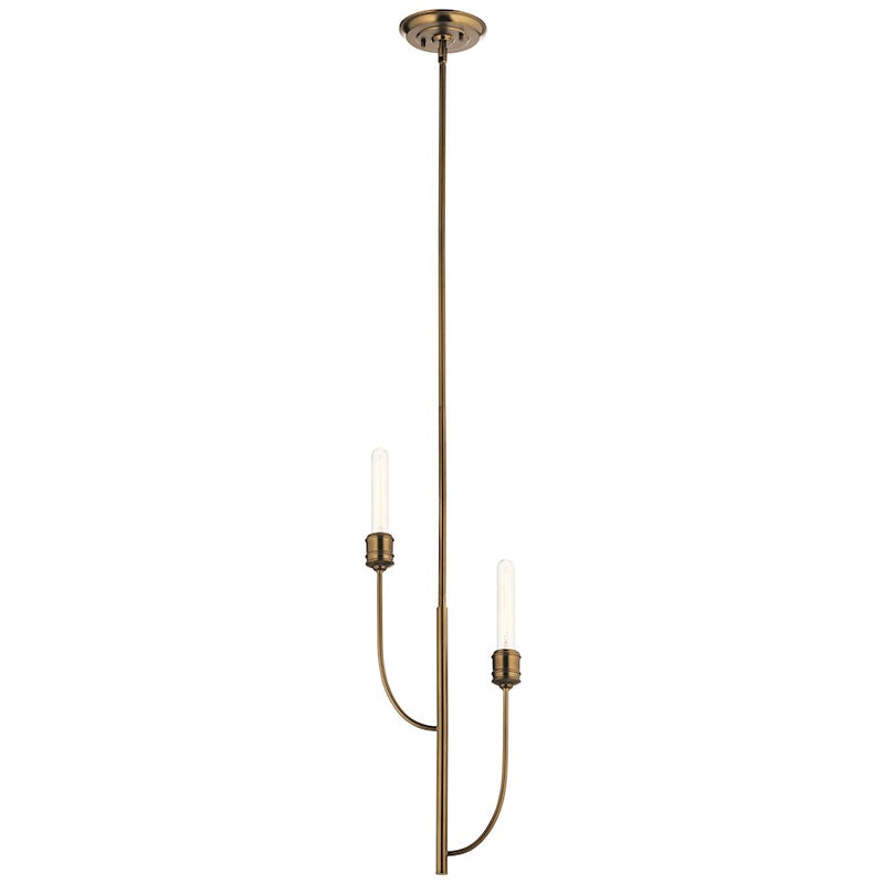 Kichler Hatton 10in 2-Light Pendant | Industrial Satin Bronze Steel | Kitchen Island & Dining Room | 10 x 2 x 30 in | Model 52258SB