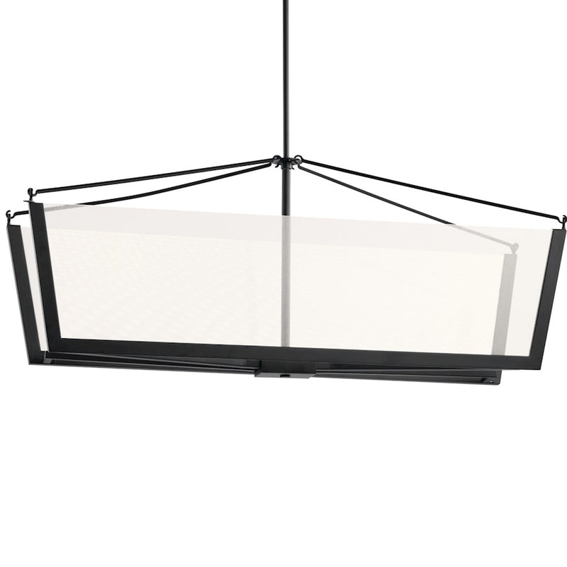Kichler Calters 38in LED Linear Chandelier | Contemporary Champagne Gold Steel | Dining Room & Kitchen Island | 38 x 14 x 14 in | Model 52293CGLED